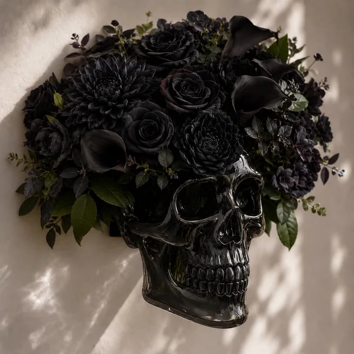 Gothic Skull Wall Vase ๐๐ธ โ Hangable & Tabletop Freestanding