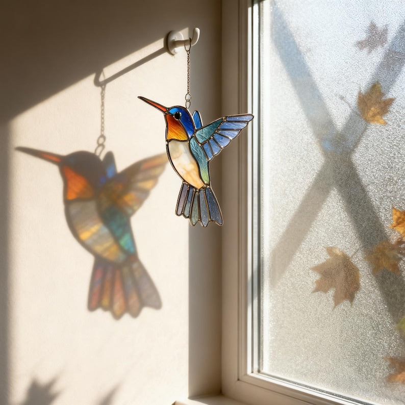 🌈Limited-time 60% Off Sale-✨Hummingbird Stained Glass Suncatcher