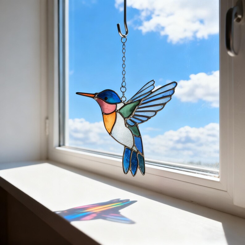 🌈Limited-time 60% Off Sale-✨Hummingbird Stained Glass Suncatcher