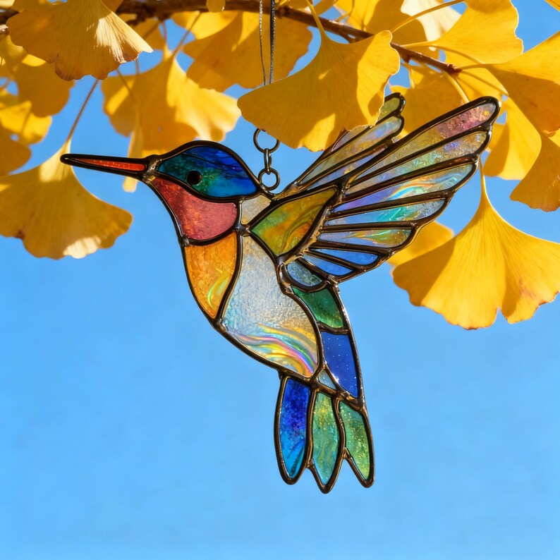 🌈Limited-time 60% Off Sale-✨Hummingbird Stained Glass Suncatcher