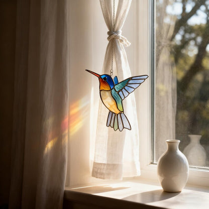 🌈Limited-time 60% Off Sale-✨Hummingbird Stained Glass Suncatcher