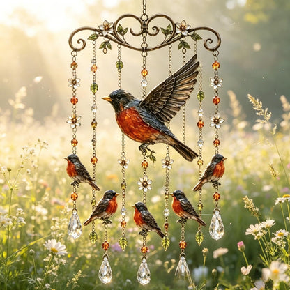 🌸Elegant Hummingbird Garden Wind Chime Suncatcher