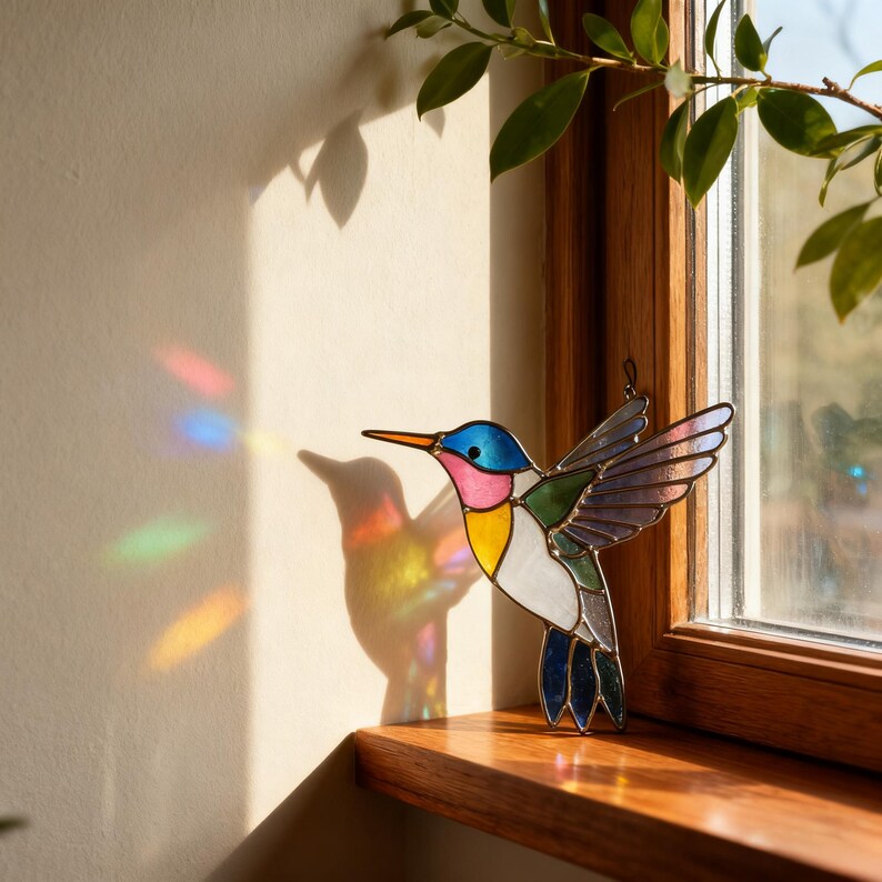 🌈Limited-time 60% Off Sale-✨Hummingbird Stained Glass Suncatcher