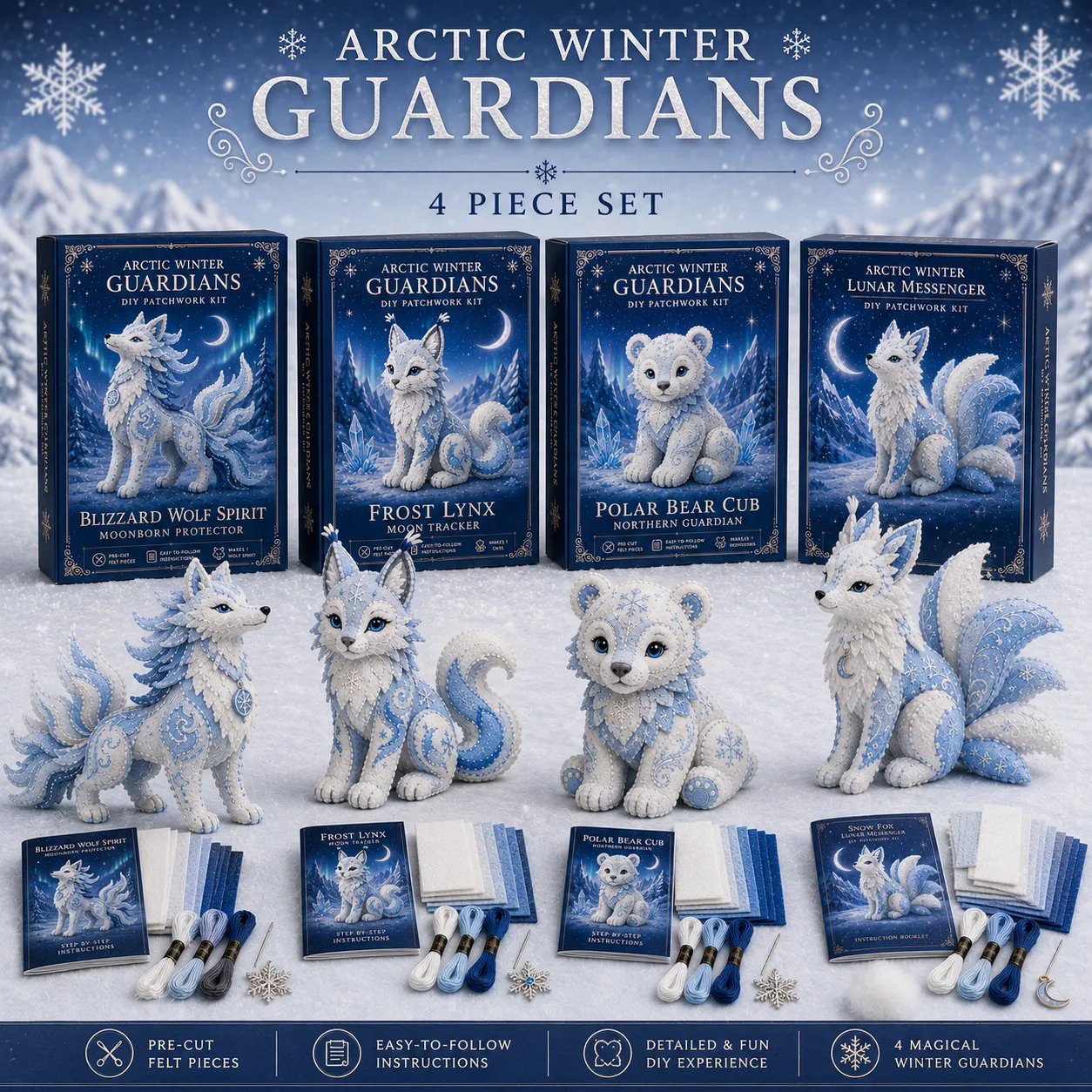 ❄️Arctic Winter Guardians DIY Patchwork Kit 🔥