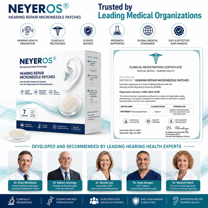 NEYEROS® HEARING REPAIR MICRONEEDLE PATCHES ✅ Targets Hearing Loss, Tinnitus, Ear Infections, Balance Disorders, and Age-Related Ear Degeneration.