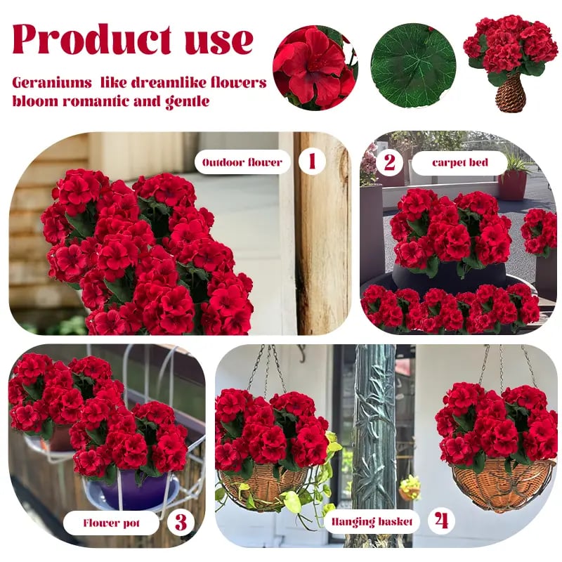 💥LAST DAY 50%OFF 🌷Outdoor Artificial Flowers UV Resistant Garden Plants Faux Flowers For Home Kitchen Table Centerpieces Patio Decor