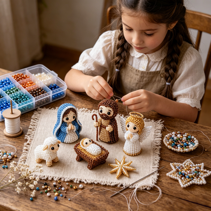 ✝️ 3D Beaded Nativity Scene DIY Kit