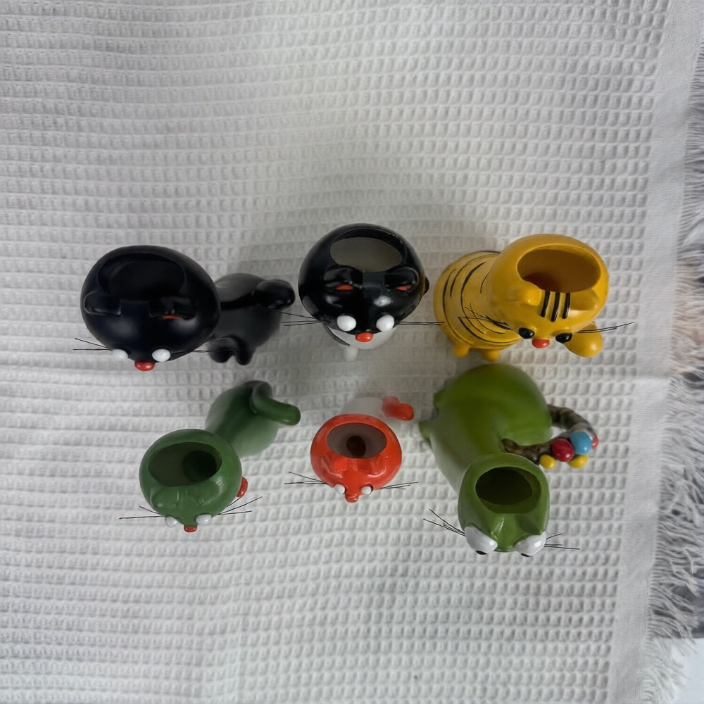 Handmade quirky cat-shaped vase