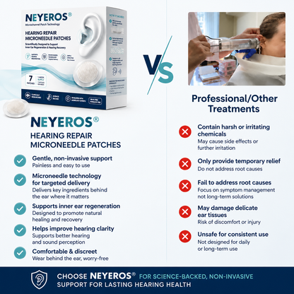 NEYEROS® HEARING REPAIR MICRONEEDLE PATCHES ✅ Targets Hearing Loss, Tinnitus, Ear Infections, Balance Disorders, and Age-Related Ear Degeneration.