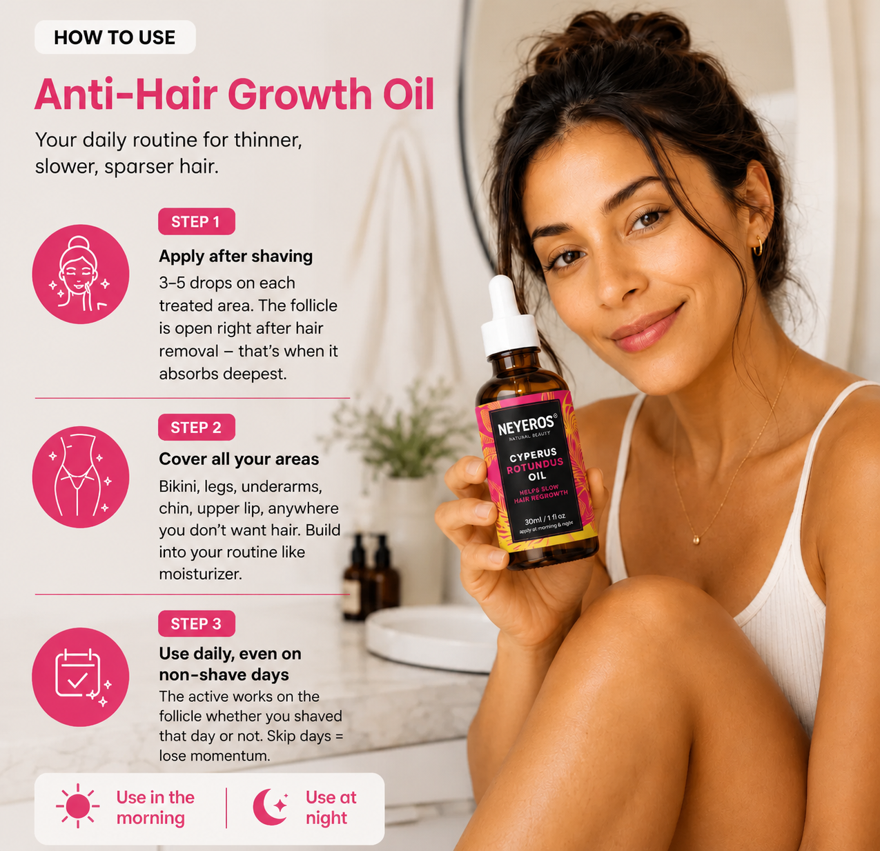 Natural Hair-Reducing Serum with Cyperus Rotundus