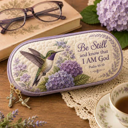💜Be Still Hummingbird Quilted Glasses Case & Buy 2 Free Shipping