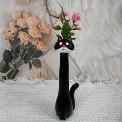 Handmade quirky cat-shaped vase
