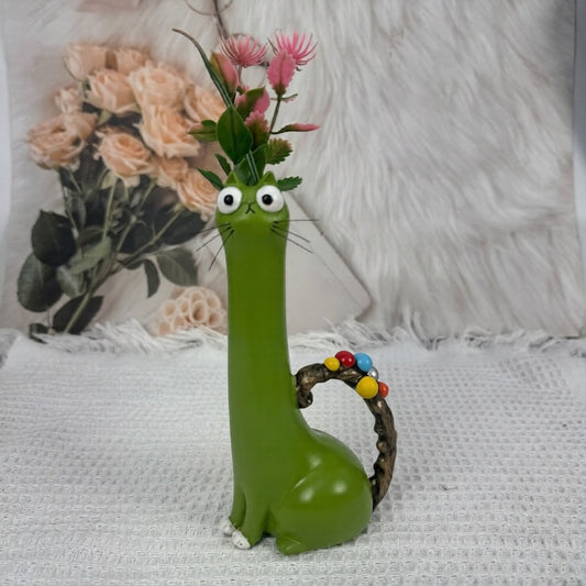 Handmade quirky cat-shaped vase