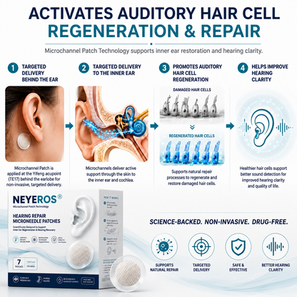 NEYEROS® HEARING REPAIR MICRONEEDLE PATCHES ✅ Targets Hearing Loss, Tinnitus, Ear Infections, Balance Disorders, and Age-Related Ear Degeneration.