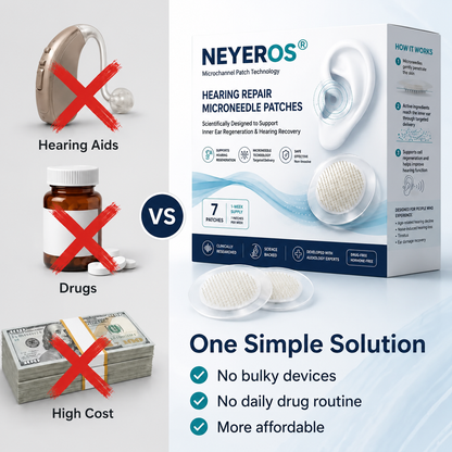 NEYEROS® HEARING REPAIR MICRONEEDLE PATCHES ✅ Targets Hearing Loss, Tinnitus, Ear Infections, Balance Disorders, and Age-Related Ear Degeneration.