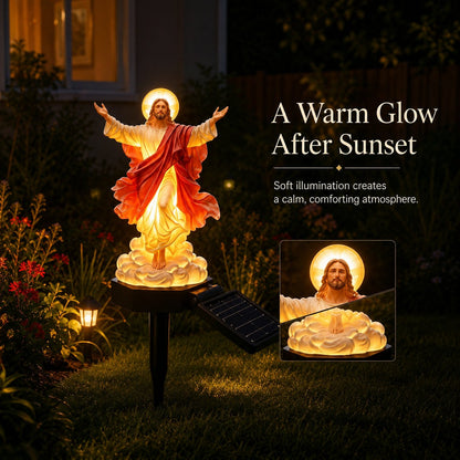 ✝️ Solar-Powered Illuminated Jesus Garden Statue✨