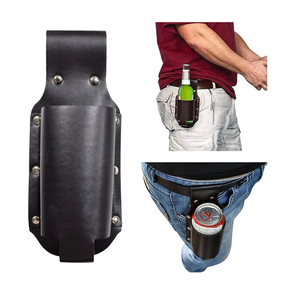 3 Pcs Waist-Mounted Leather Beer Holster