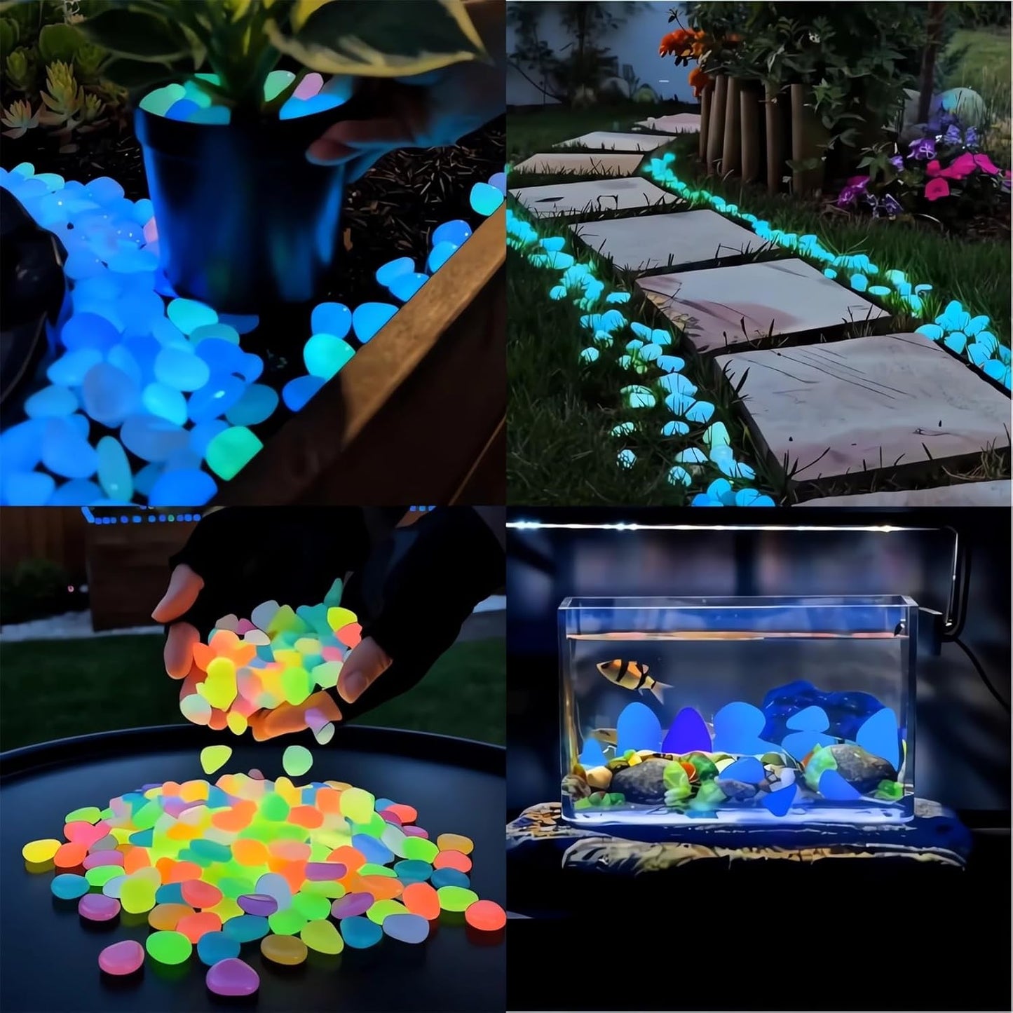 🌈Colorful Glow-in-the-Dark Garden Stones