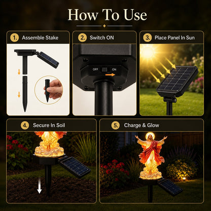 ✝️ Solar-Powered Illuminated Jesus Garden Statue✨