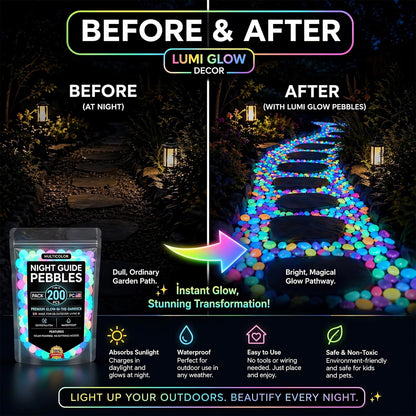 🌈Colorful Glow-in-the-Dark Garden Stones