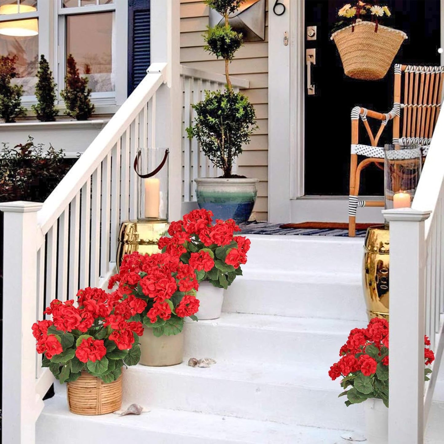 💥LAST DAY 50%OFF 🌷Outdoor Artificial Flowers UV Resistant Garden Plants Faux Flowers For Home Kitchen Table Centerpieces Patio Decor