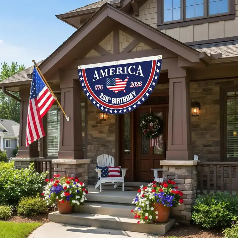 🎉 America 250th Birthday Semicircular Flag Banner 🎉