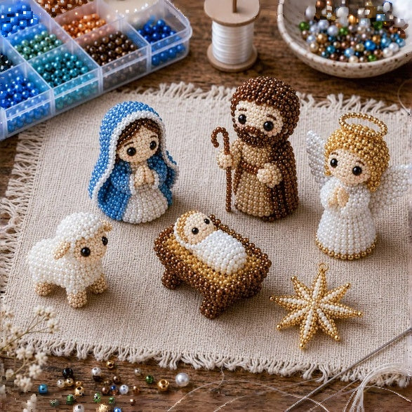 ✝️ 3D Beaded Nativity Scene DIY Kit