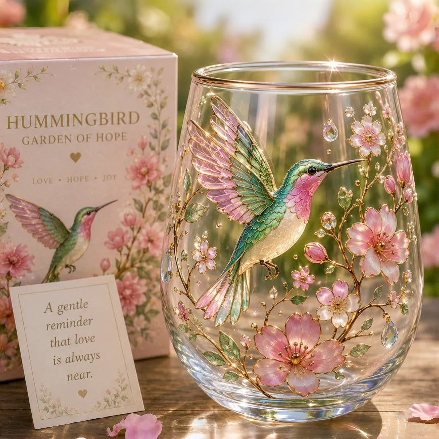🌸 2026 Limited Edition Hummingbird at Dawn Glass Teacup ☕