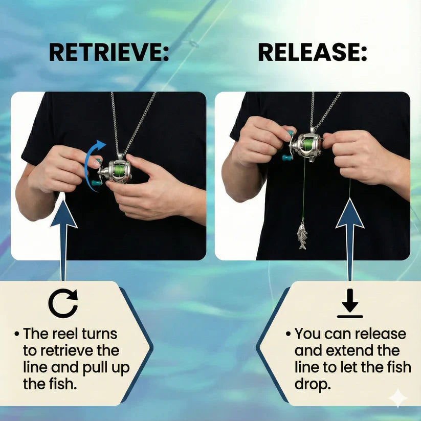 Mini Fishing Reel Necklace