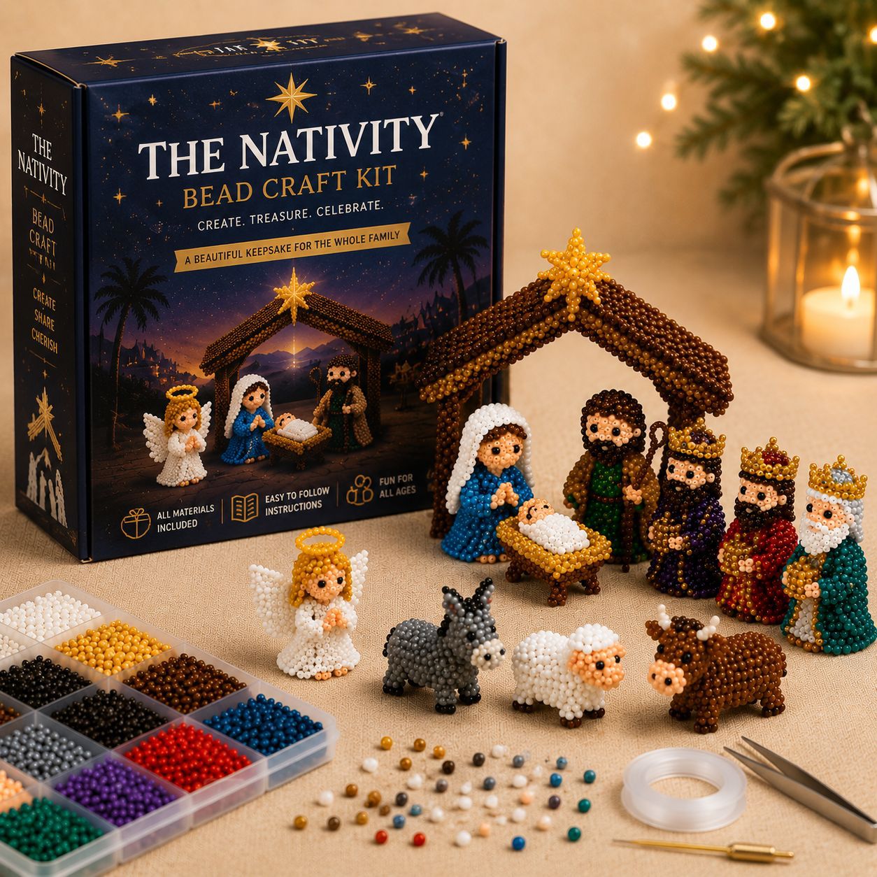 ✝️ 3D Beaded Nativity Scene DIY Kit