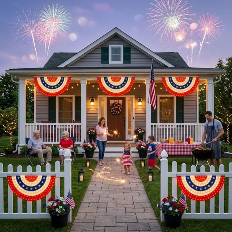 U.S. 250th Anniversary LED Half-Round Flag
