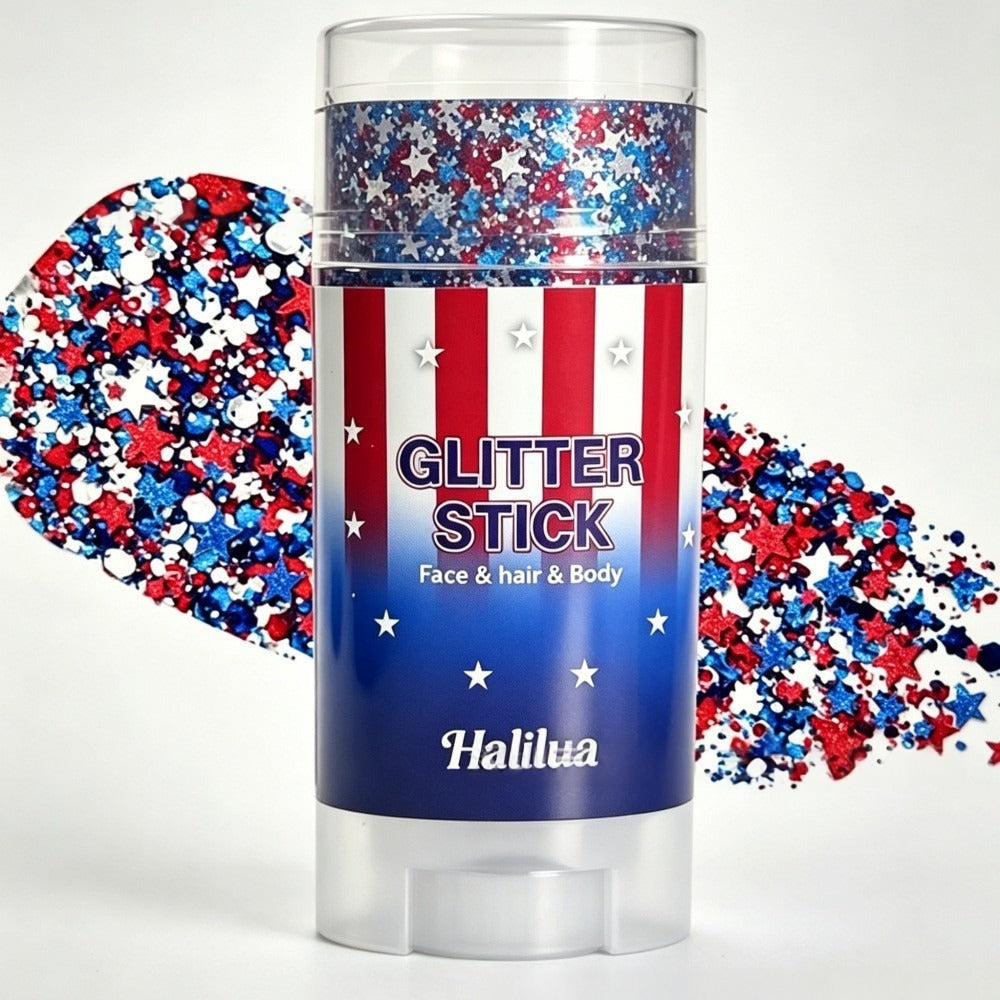 🦅4th of July Glitter Stick✨🔔Red, White & Blue Body & Hair Sparkle