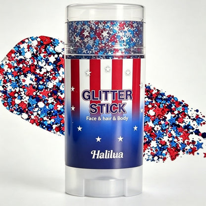 🦅4th of July Glitter Stick✨🔔Red, White & Blue Body & Hair Sparkle