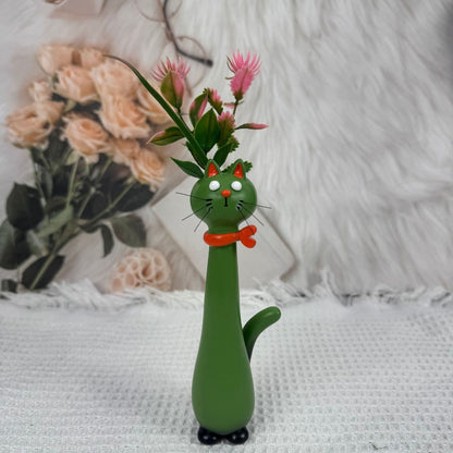 Handmade quirky cat-shaped vase