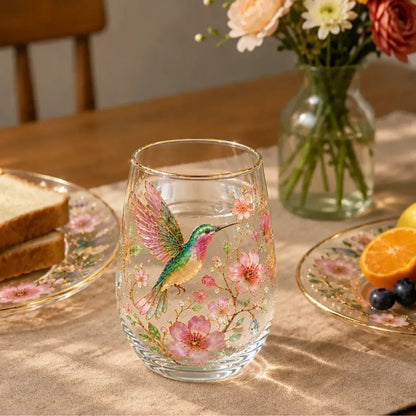 🌸 2026 Limited Edition Hummingbird at Dawn Glass Teacup ☕