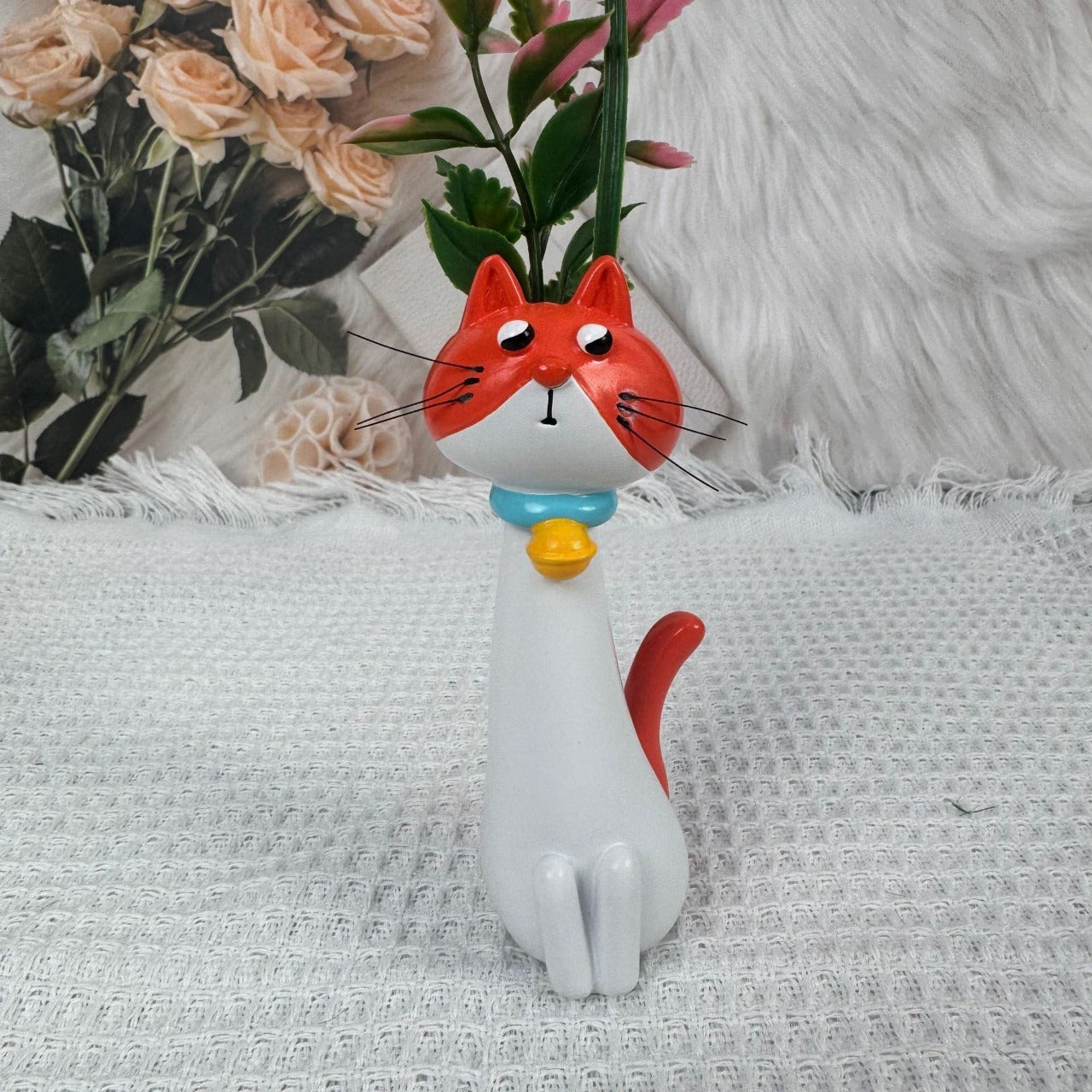 Handmade quirky cat-shaped vase