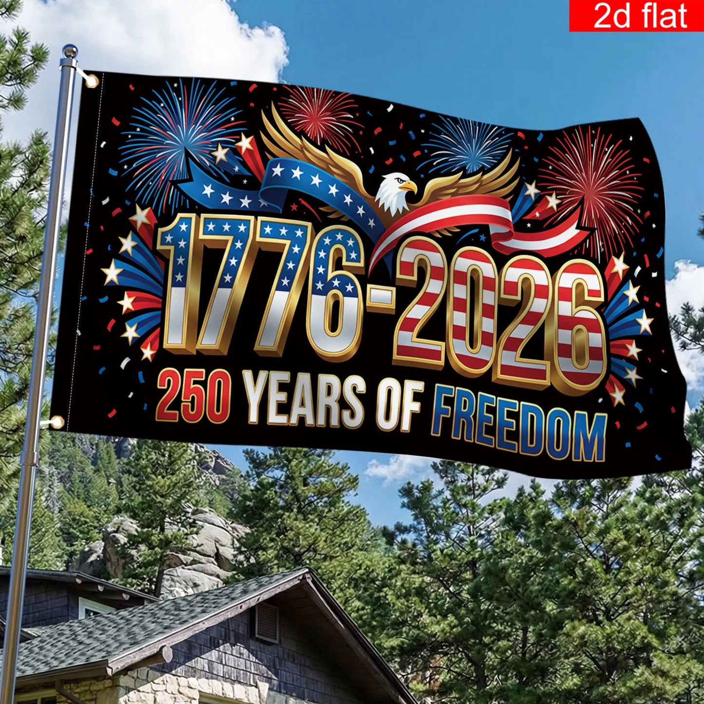 The Eagle Rises: America 250th Anniversary Flag