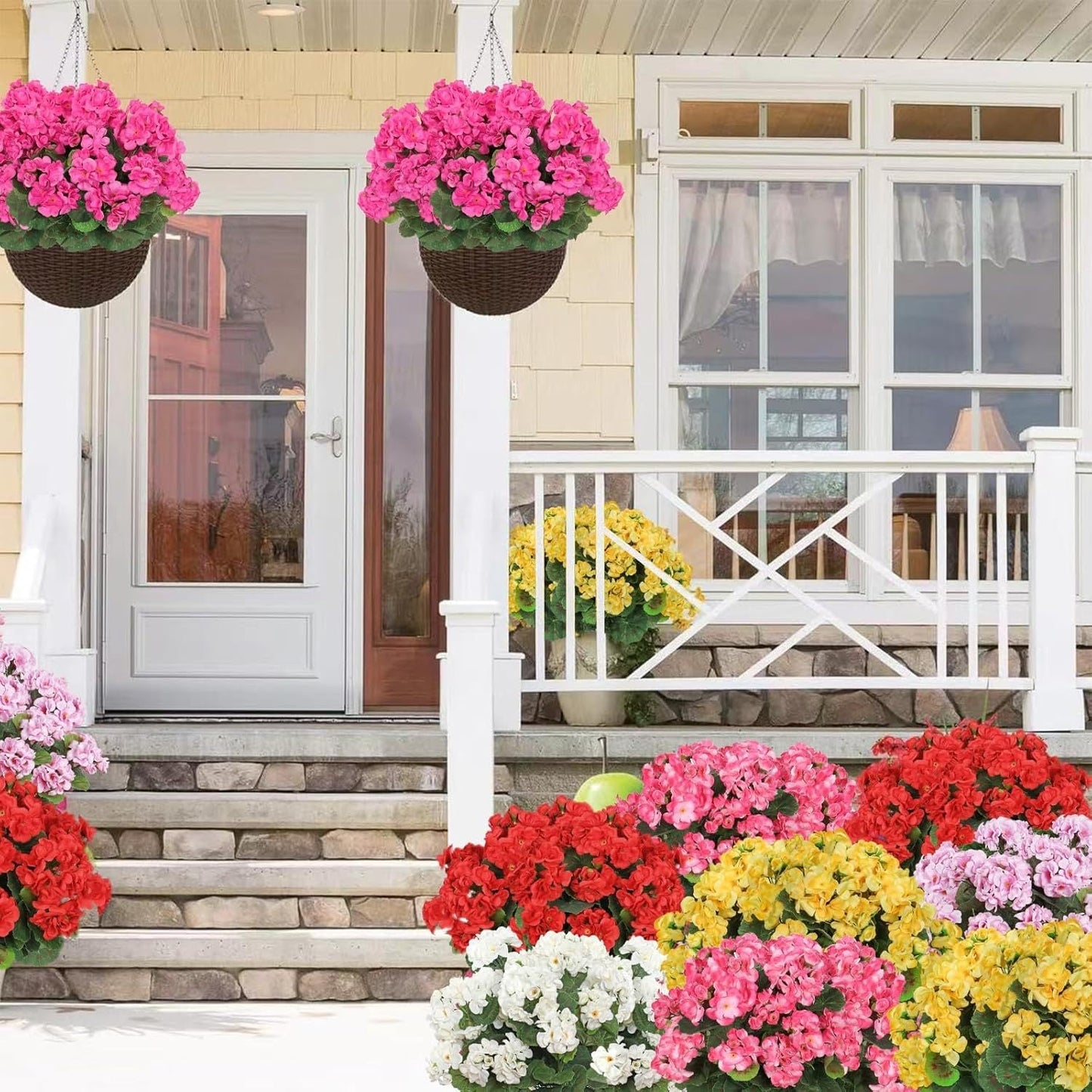 💥LAST DAY 50%OFF 🌷Outdoor Artificial Flowers UV Resistant Garden Plants Faux Flowers For Home Kitchen Table Centerpieces Patio Decor