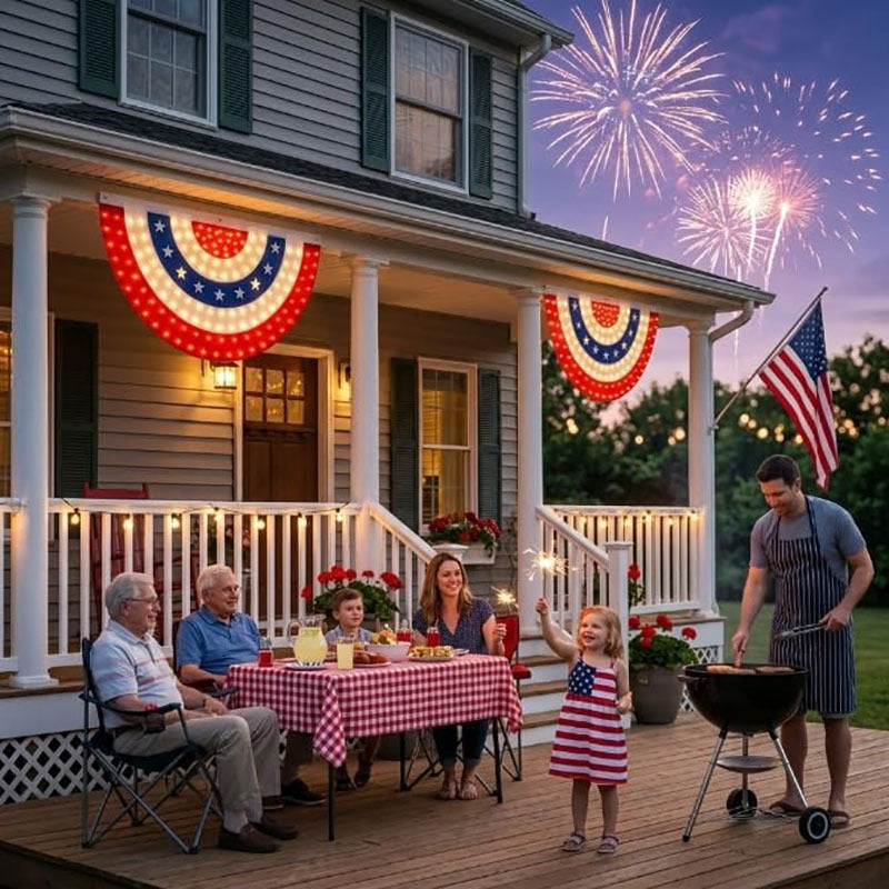 U.S. 250th Anniversary LED Half-Round Flag