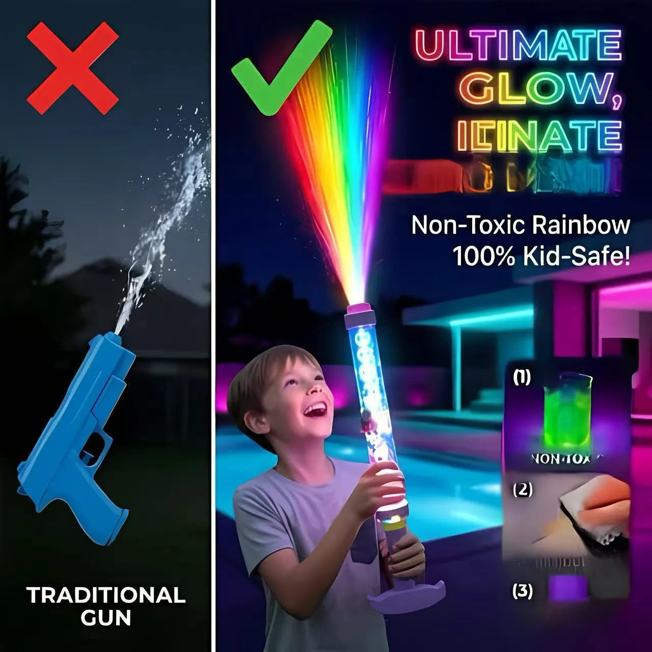 🌈 LED Rainbow Light Water Blaster