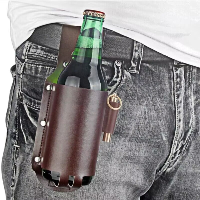3 Pcs Waist-Mounted Leather Beer Holster