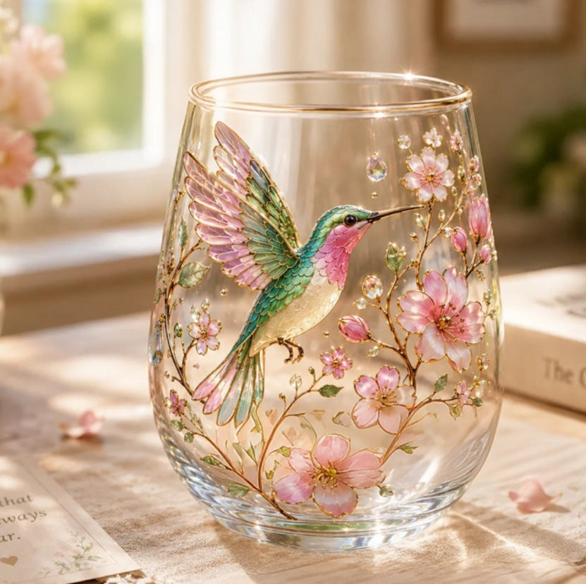 🌸 2026 Limited Edition Hummingbird at Dawn Glass Teacup ☕