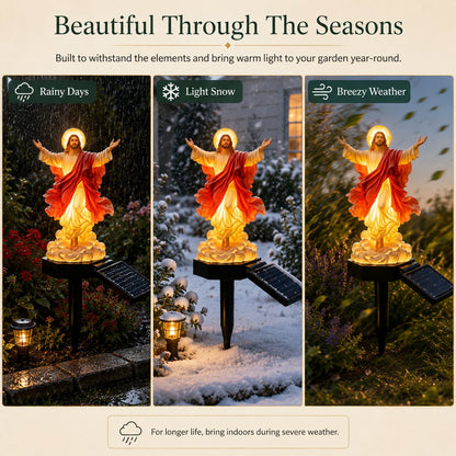 ✝️ Solar-Powered Illuminated Jesus Garden Statue✨
