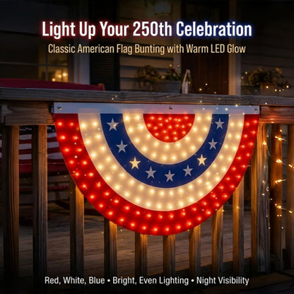 U.S. 250th Anniversary LED Half-Round Flag