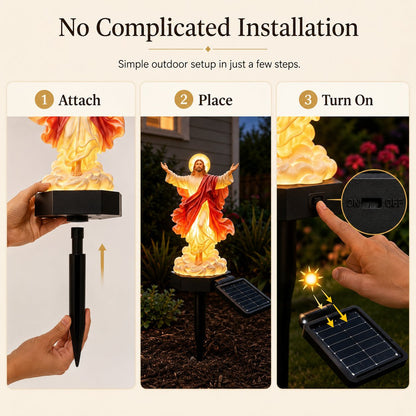 ✝️ Solar-Powered Illuminated Jesus Garden Statue✨