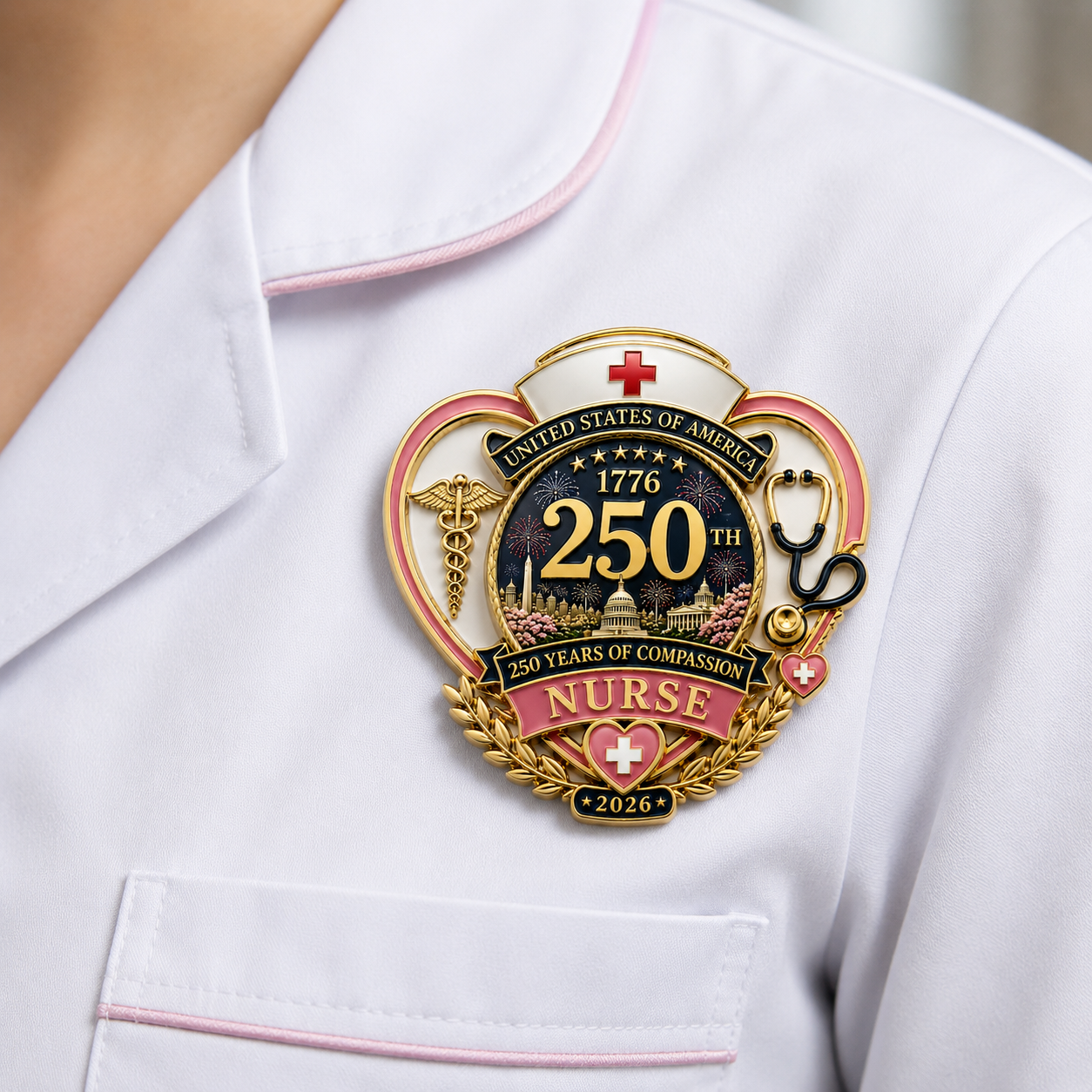 🎁 Healthcare workers will definitely find this useful!👩‍⚕️250th Anniversary Nurse Pin