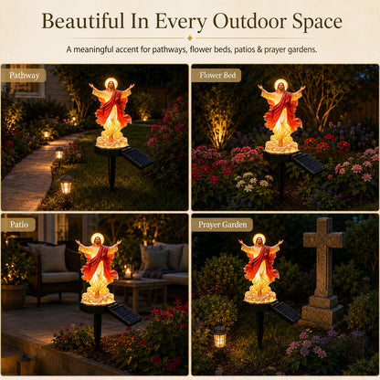 ✝️ Solar-Powered Illuminated Jesus Garden Statue✨