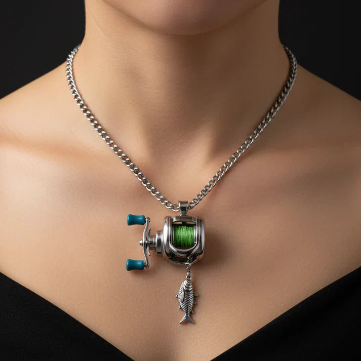 Mini Fishing Reel Necklace