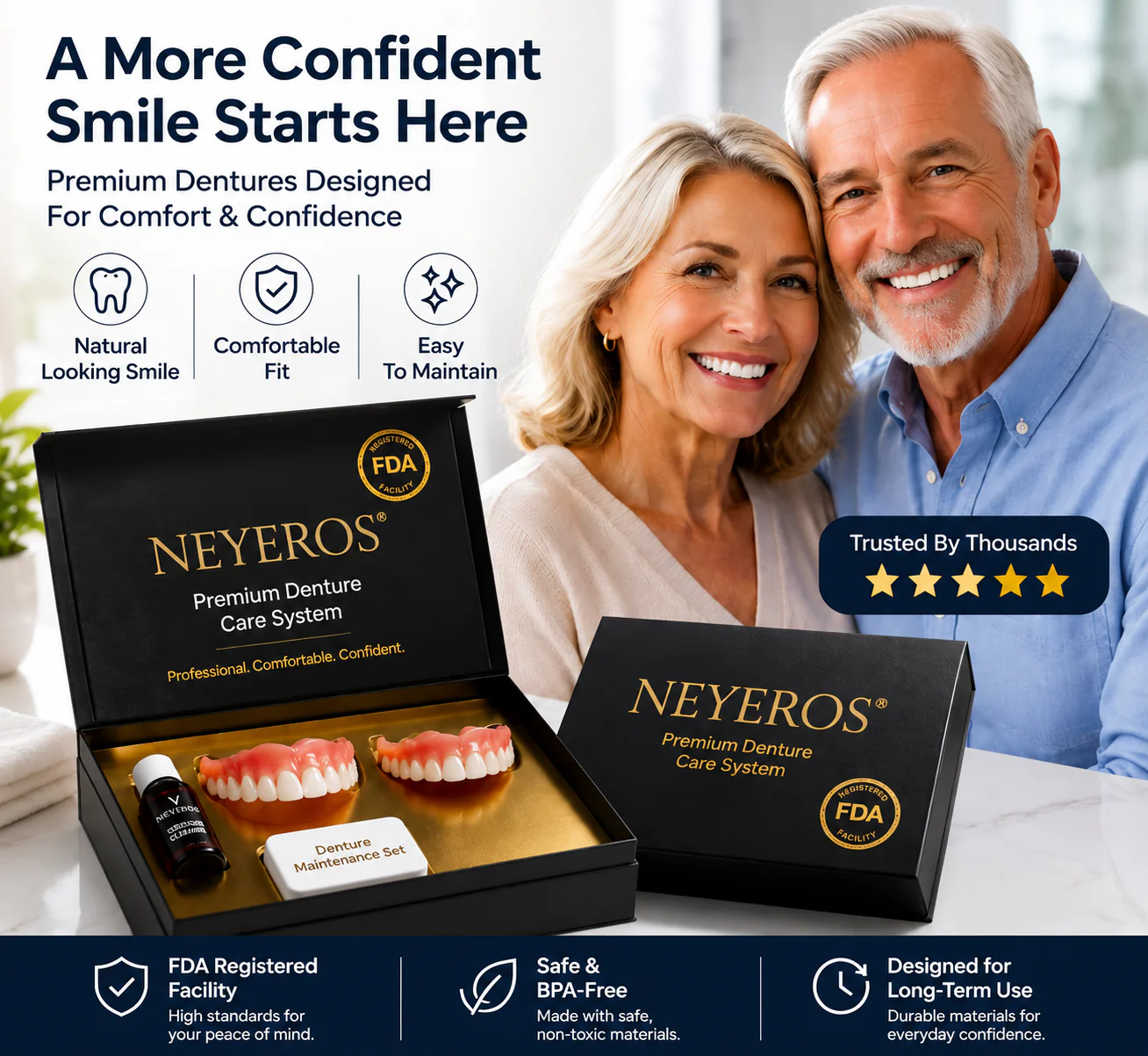 🦷NEYEROS® Advanced Functional Dentures - Get Your Smile Back With A Secure & Comfortable Fit