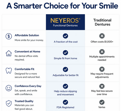🦷NEYEROS® Advanced Functional Dentures - Get Your Smile Back With A Secure & Comfortable Fit